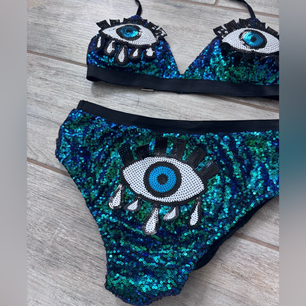 Rave Wonderland evil eye bikini , M/L